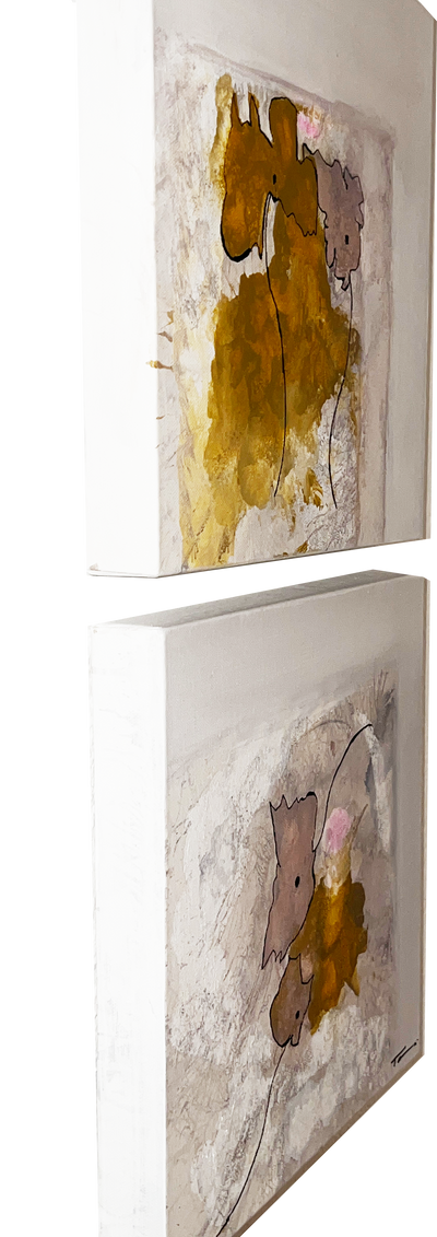 Handgemalte Acrylbilder auf Leinwand > Pastellic Three < 3er Serie