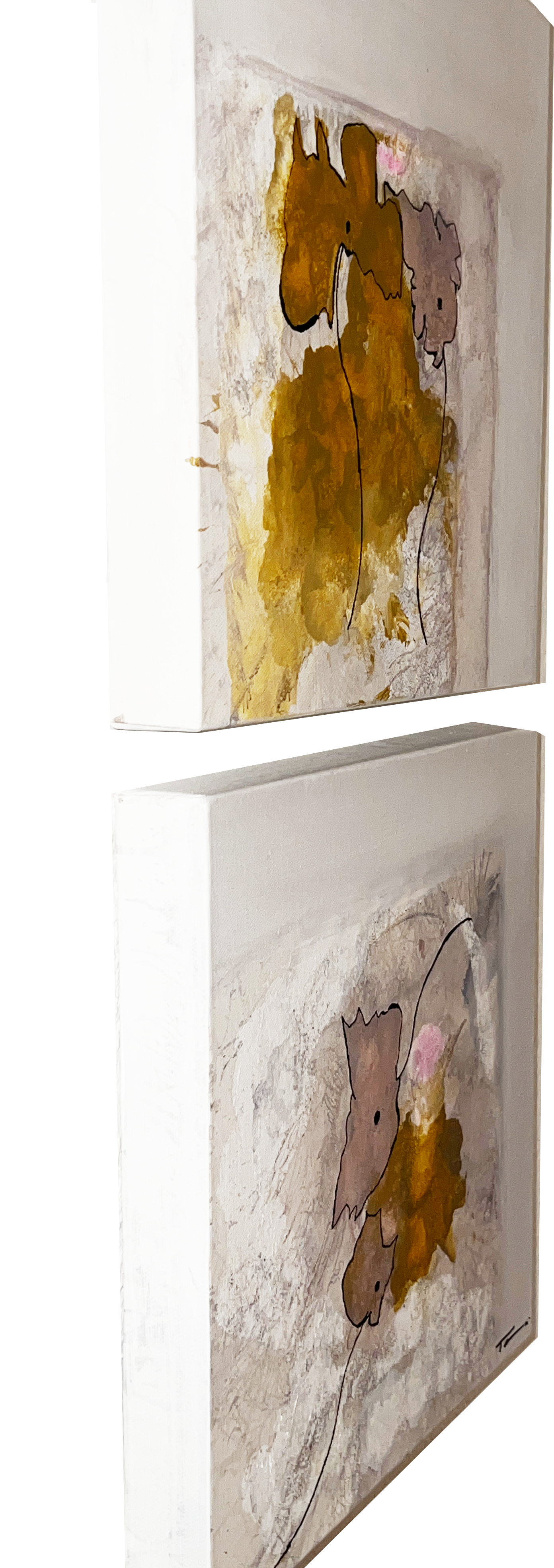 Handgemalte Acrylbilder auf Leinwand > Pastellic Three < 3er Serie
