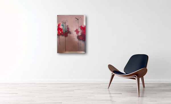 Handgemaltes Acrylbild auf Leinwand > Flüsternde Blumen