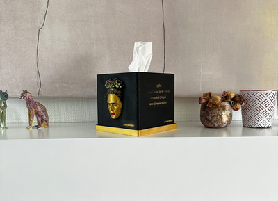 Kosmetiktücher Box > Frida Kahlo < black-gold