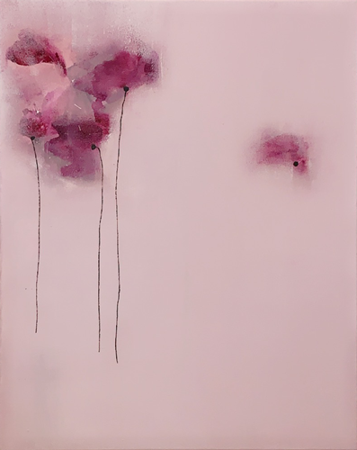 Handgemaltes Acrylbild auf Leinwand > Blüte der Einsamkeit