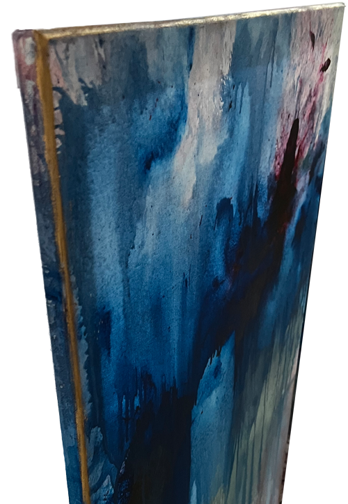 Handgemaltes Acrylbild auf Leinwand > Abstract Blue < 4er Serie