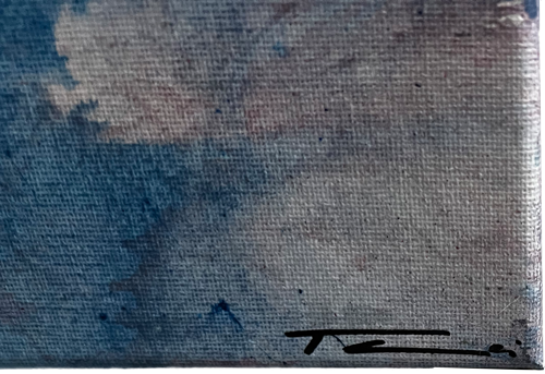 Handgemaltes Acrylbild auf Leinwand > Abstract Blue < 4er Serie