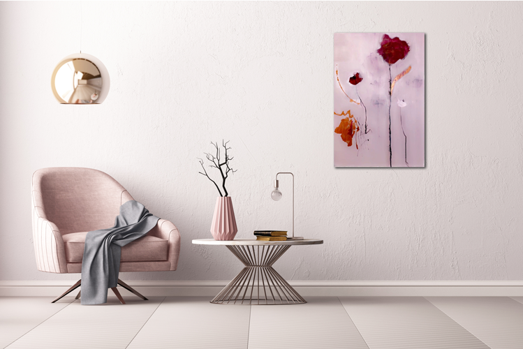 Handgemaltes Acrylbild auf Leinwand > Loveful Pink